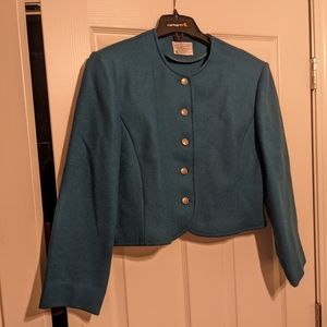 Pendleton Vintage women's Turquoise blue Sz 14 Wool Blazer